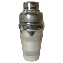 Large English Art Deco Cocktail Shaker With Integral Lemon Squeezer