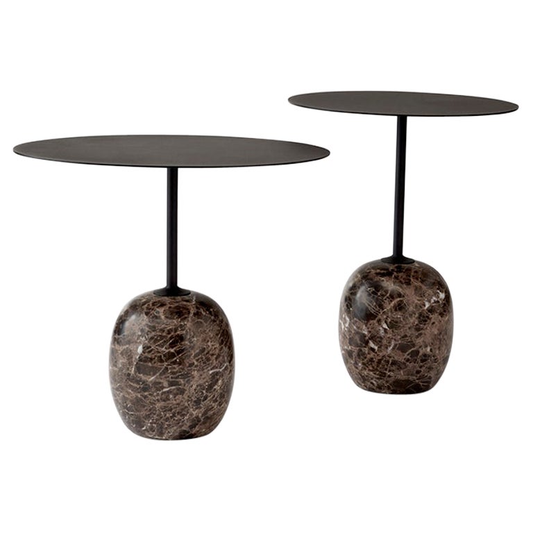 Lato Set of Side Tables in Black Steel & Marble by Luca Nichetto for &tradition For Sale