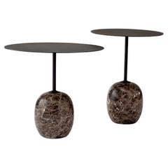Lato Set of Side Tables in Black Steel & Marble by Luca Nichetto for &tradition