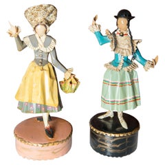 Pair of Figural Sculptures in Traditional Austrian Costumes by Lee Menichetti