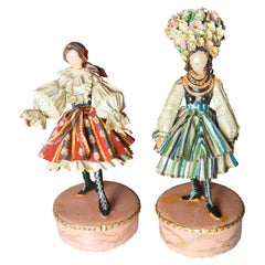Pair of Czech & Polish Costumed Sculptures by Lee Menichetti