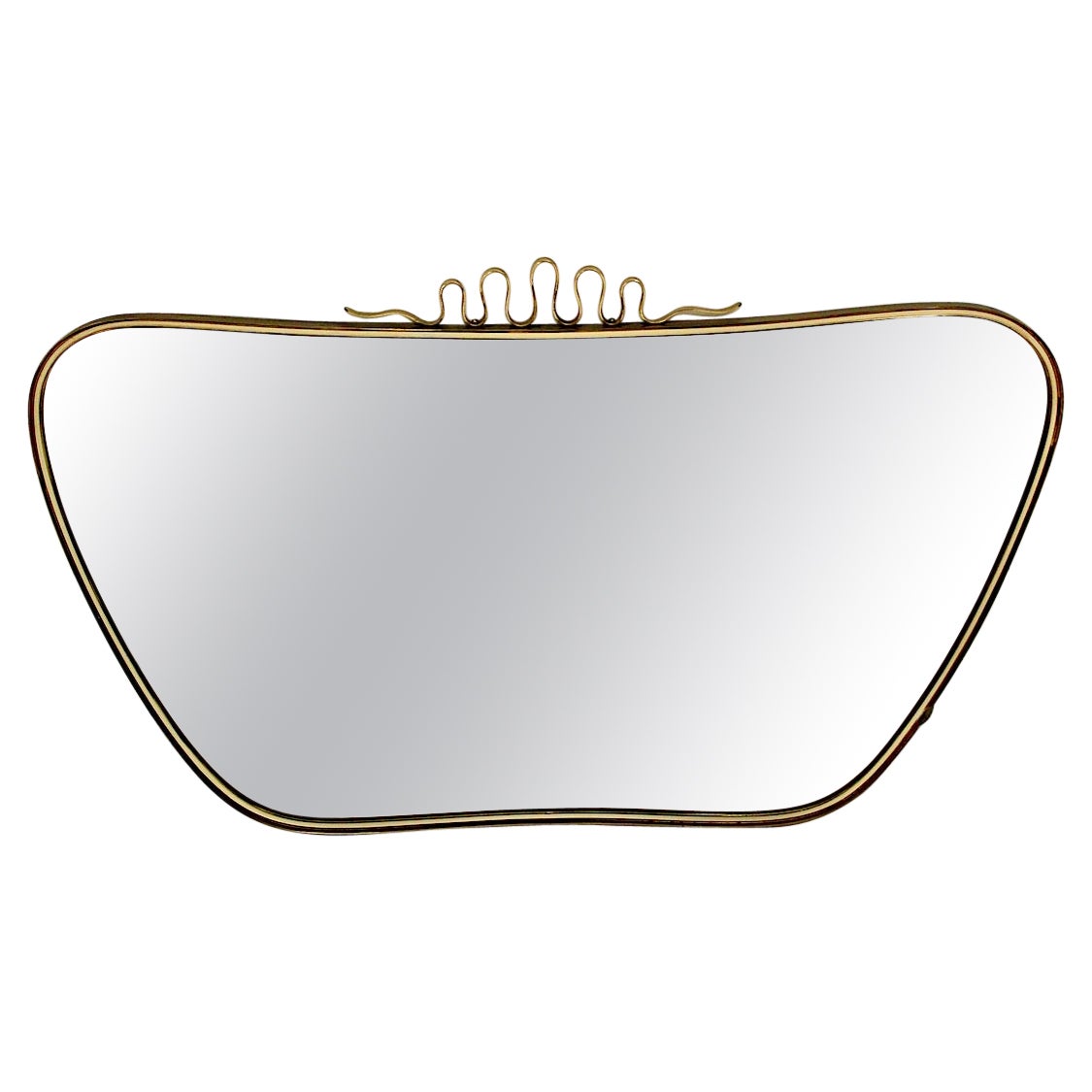 Mid-Century Modern Vintage Oval Wall Mirror Attributed Gio Ponti, 1950s, Italy