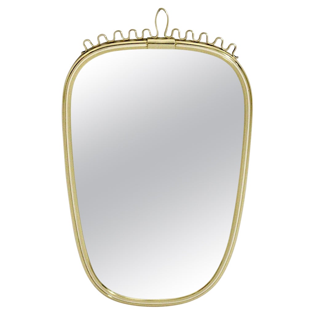 Mid-Century Modern Vintage Brass Oval Wall Mirror, 1960s, Germany