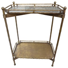 French Louis XVI Style Maison Bagues Inspired Gilt Iron Table or Gueridon