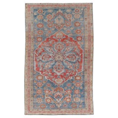 Fine Hand-Knotted Antique Veramin Rug in Wool with Floral Medallion Design