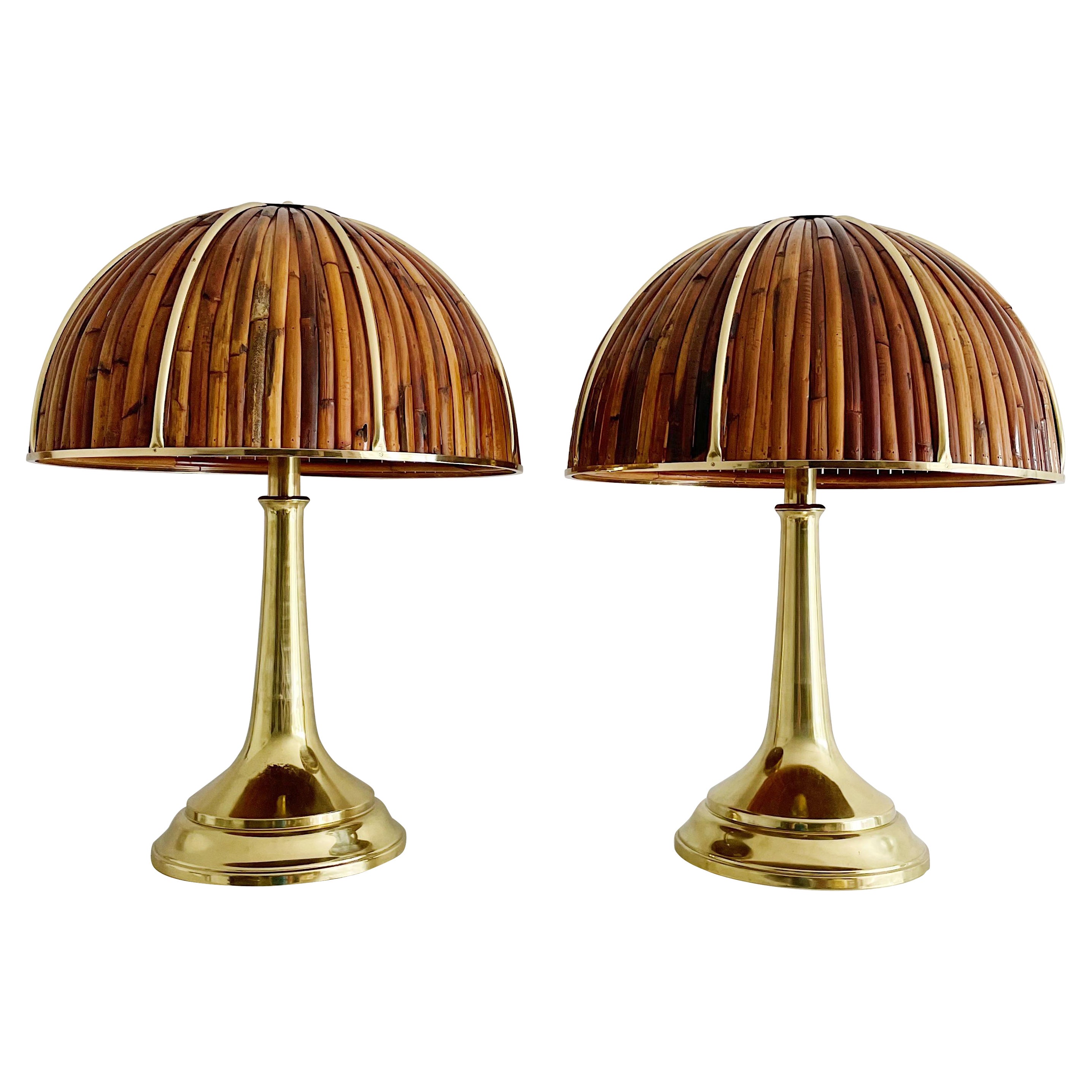 Pair of Gabriella Crespi Large Fungo Table Lamps, Rising Sun Series, 1973, Italy