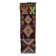 Vintage Berber Boujad Moroccan Runner with Tribal Style