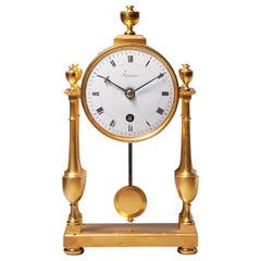 Small Proportioned Elegant Portico Mantel Clock by Janvier, c. 1815