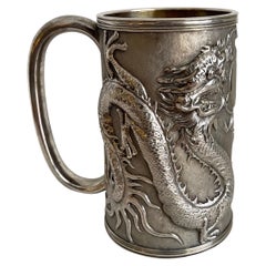 1840s Chinese Export Silver Dragon Tankard