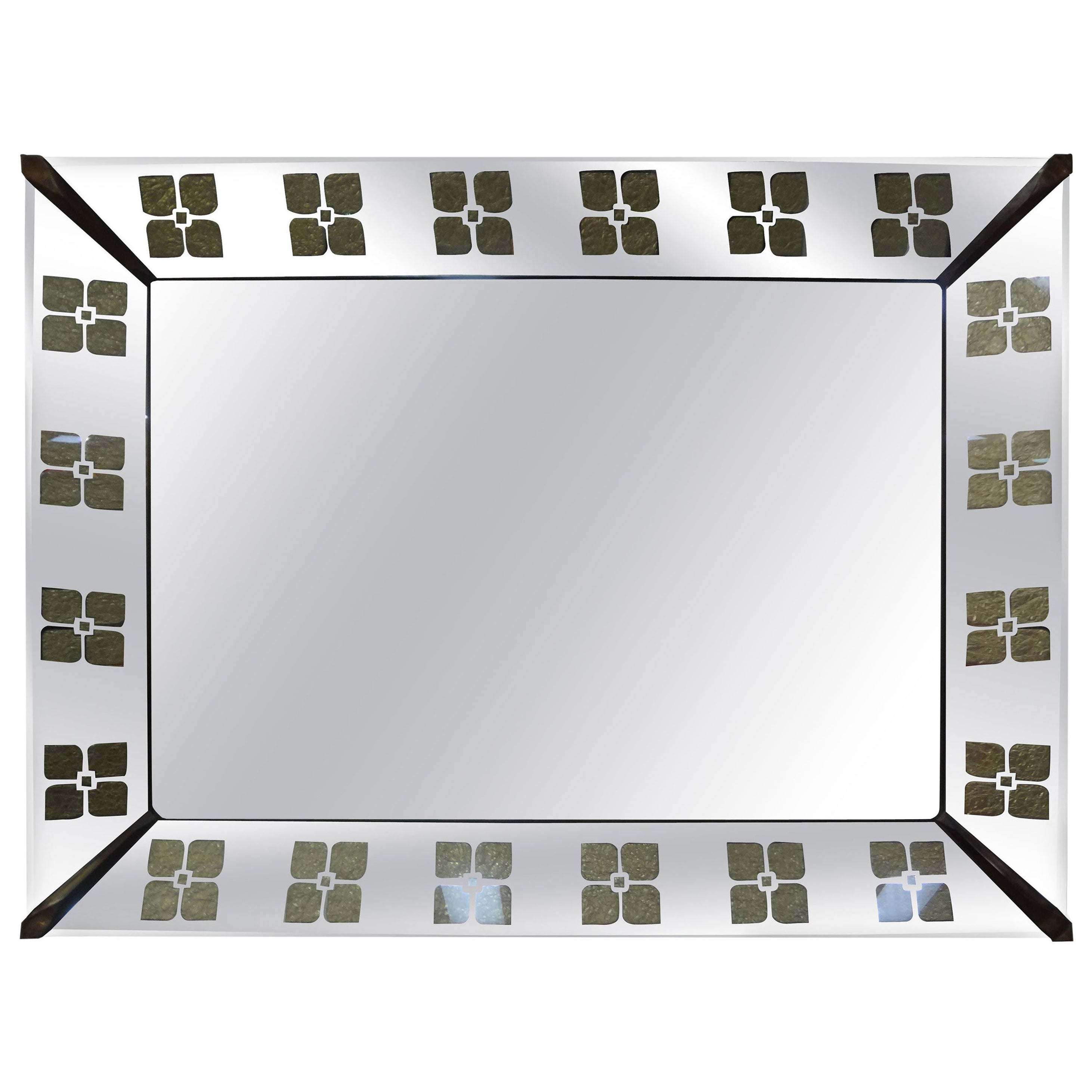 Hollywood Regency Reverse Painted Octagonal Mirror at 1stDibs