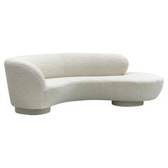 Vladimir Kagan Cloud Serpentine Sofa Upholstered in Heavy Ivory Boucle