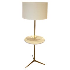 Mid-Century Modern Brass & White Laminate Top by Laurel Lamp Company Floor Lamp