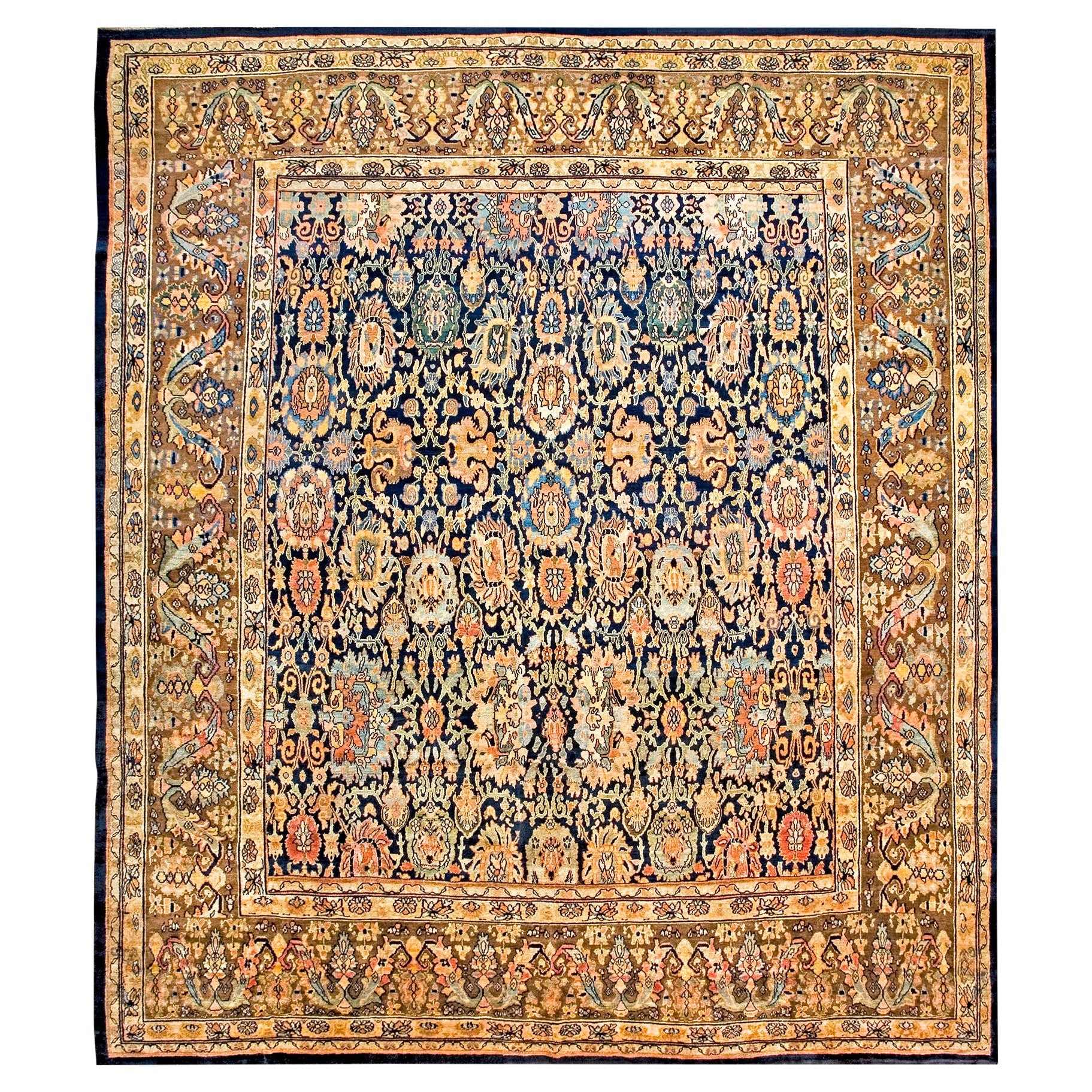 Antique Persian Bibikabad Rug 12' 4'' x 14' 2'' For Sale
