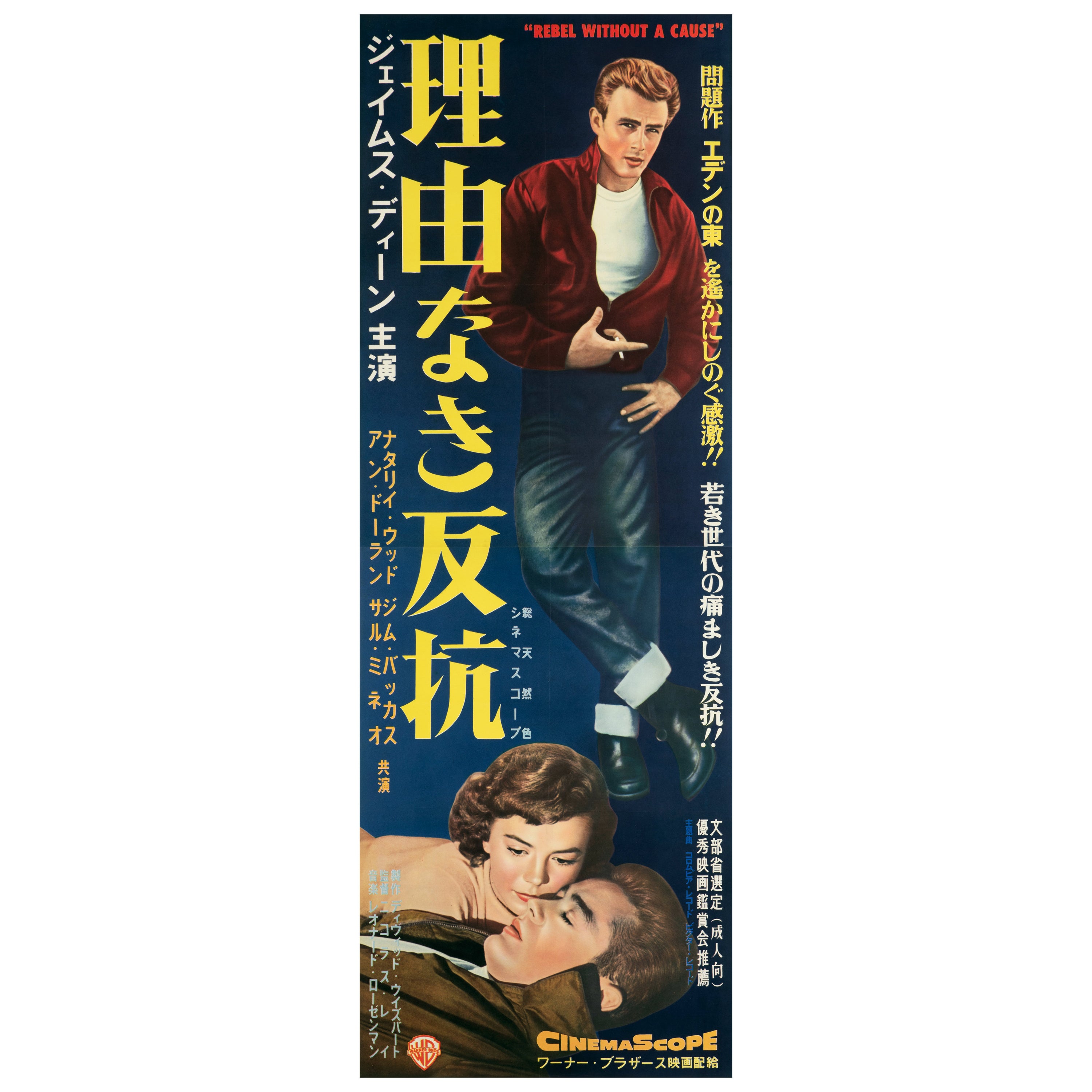 James Dean 'Rebel Without A Cause' Original Vintage Movie Poster, Japanese, 1956 For Sale