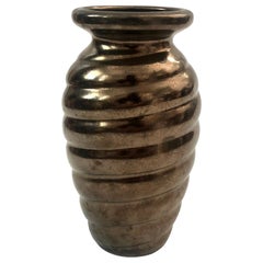 Vintage Copper Swirl Pottery Vase by Haeger