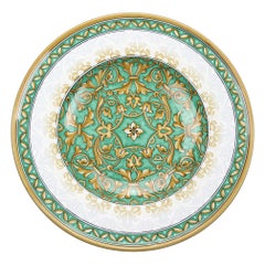 Plate Centerpiece Tray Decorated Ornament Bowl Wall Dish Majolica Aquamarine