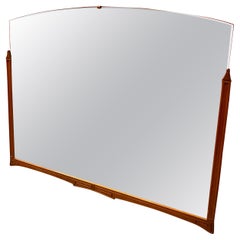 Mid-Century Modern Rectangular Wood Wall Mirror