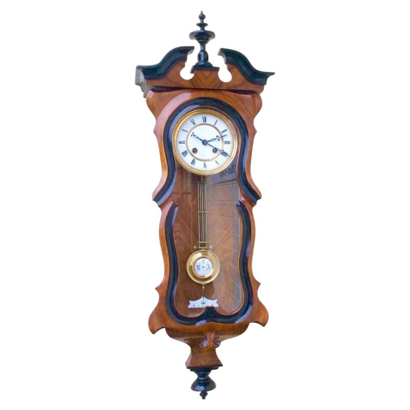 Antike Wiener Frühlings-Uhr in hochwertiger Qualität aus schwarzem Walnussholz von Gustav Becker im Angebot