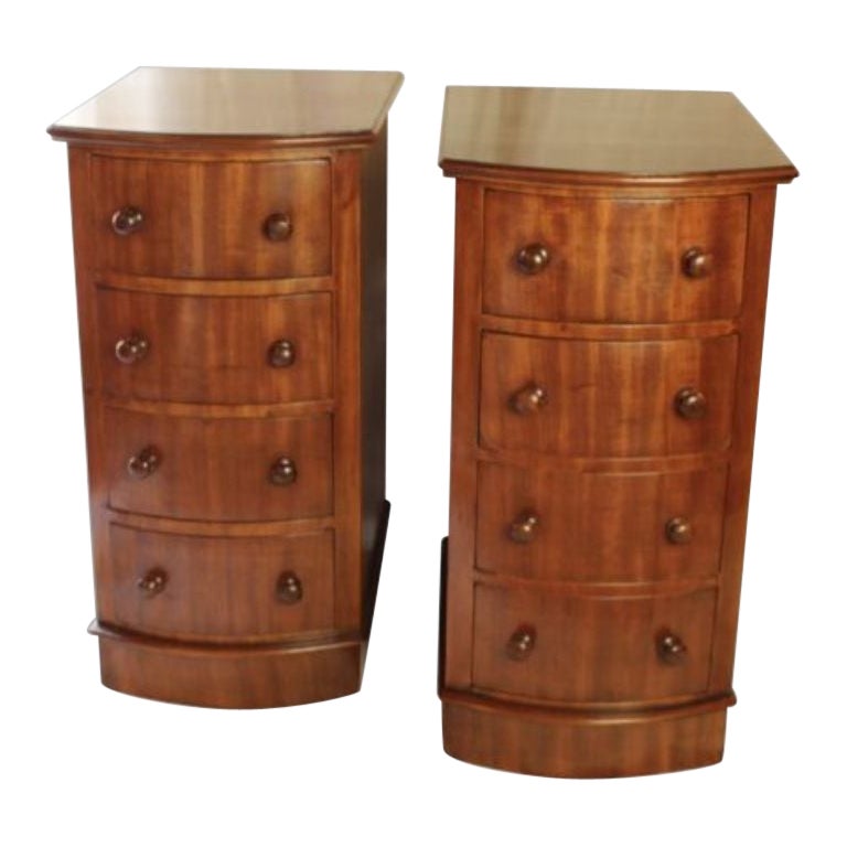 Pair Antique Mahogany Bedside Chests For Sale at 1stDibs