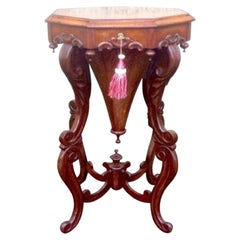 Beautiful Antique Rosewood Victorian Sewing, Work, Lamp Table