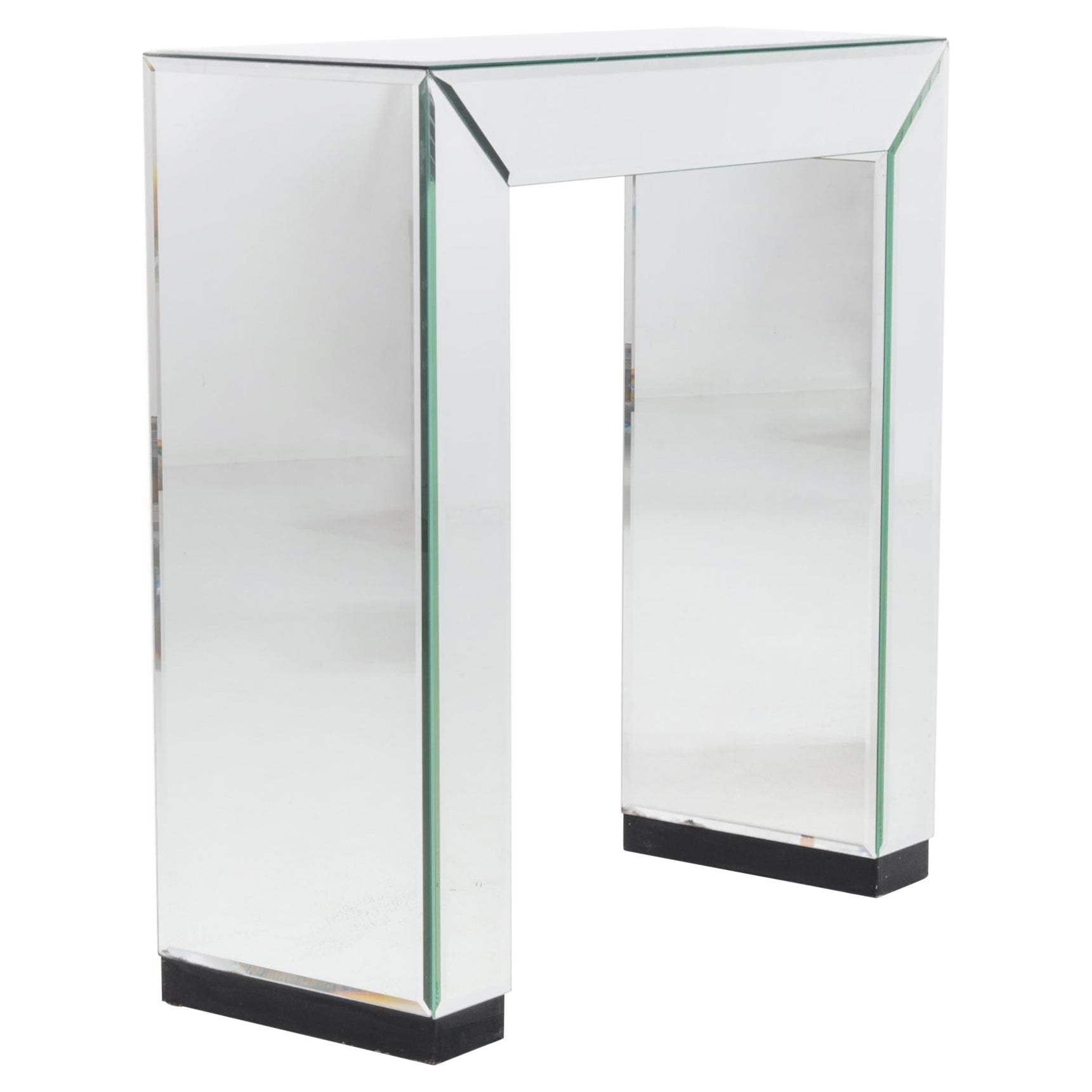 1970s Italian Mirrored Glass Console Table