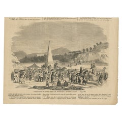 Antique Print of Hong Kong Residents Travelling to Happy Valley, ca.1860