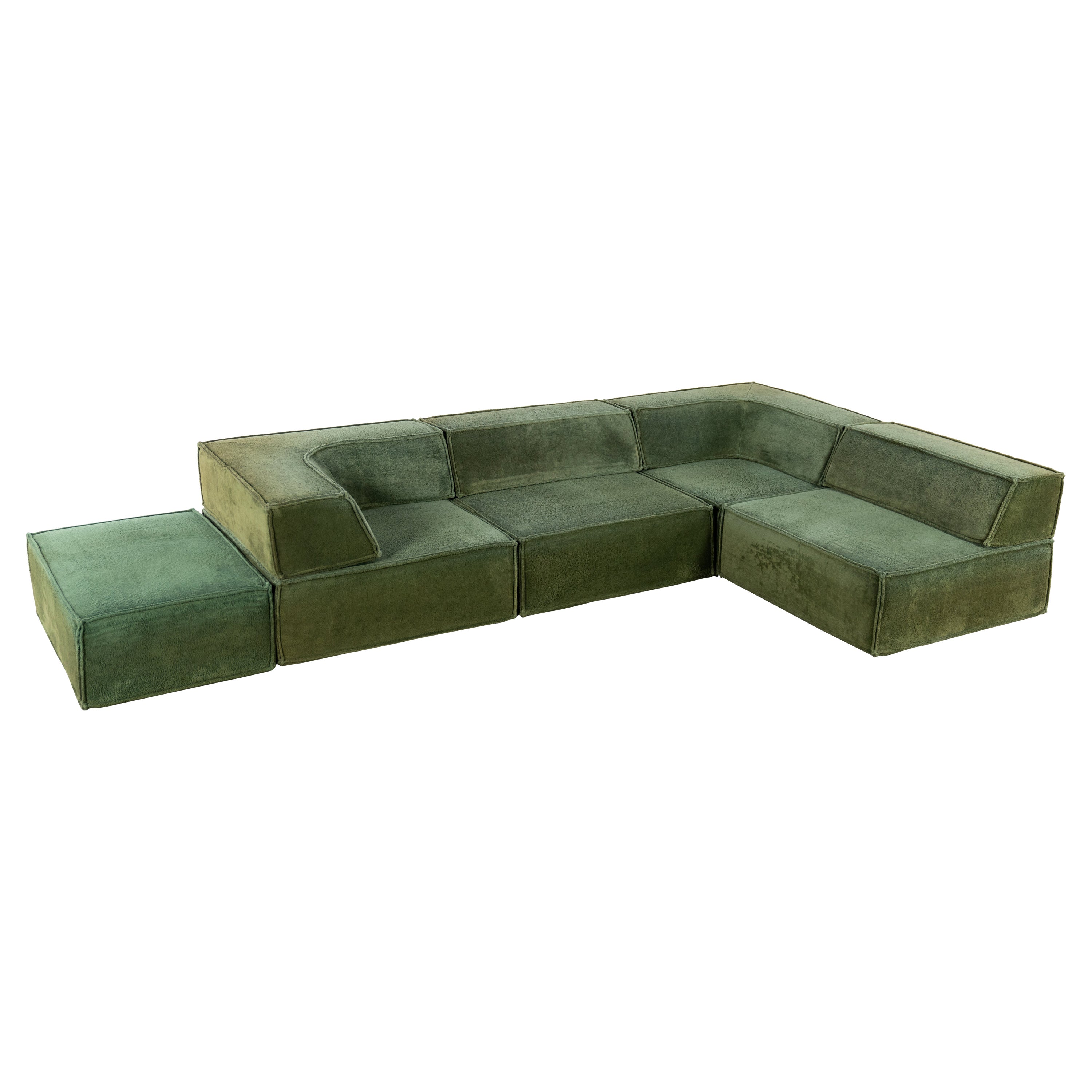 COR Trio Modular Sofa, Giant Landscape in Green, 1972 by Team Form AG