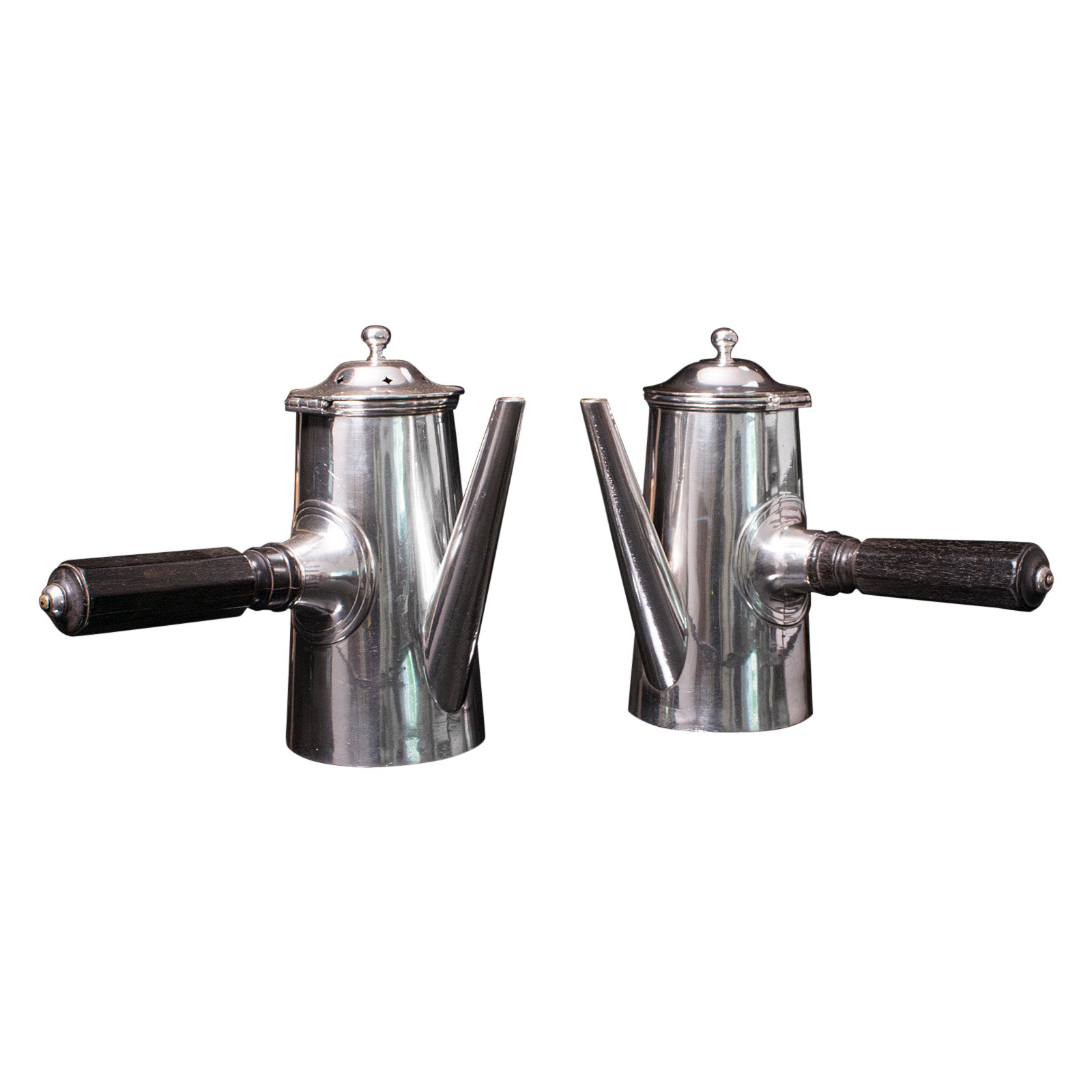 Pair of Vintage Coffee Pots, Silver Plate, Chocolate Jug, Mappin & Webb, C.1940 For Sale
