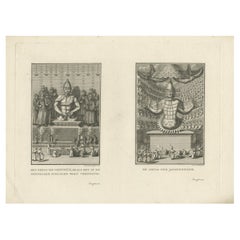 Religious Antique Engravings of Confucius and Buddha Amida in Japan, ca.1782