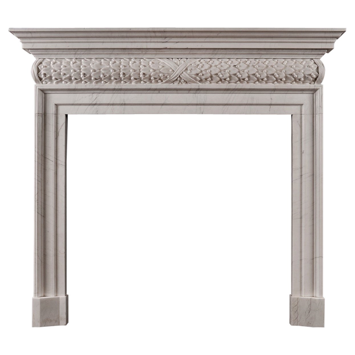 Mid-18th Century Style White Marble Fireplace