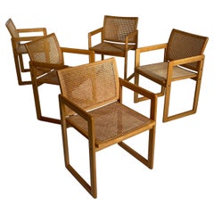 Augusto Savini Attributed Dining Chairs by Pozzi, Set of Five, Italy 1980