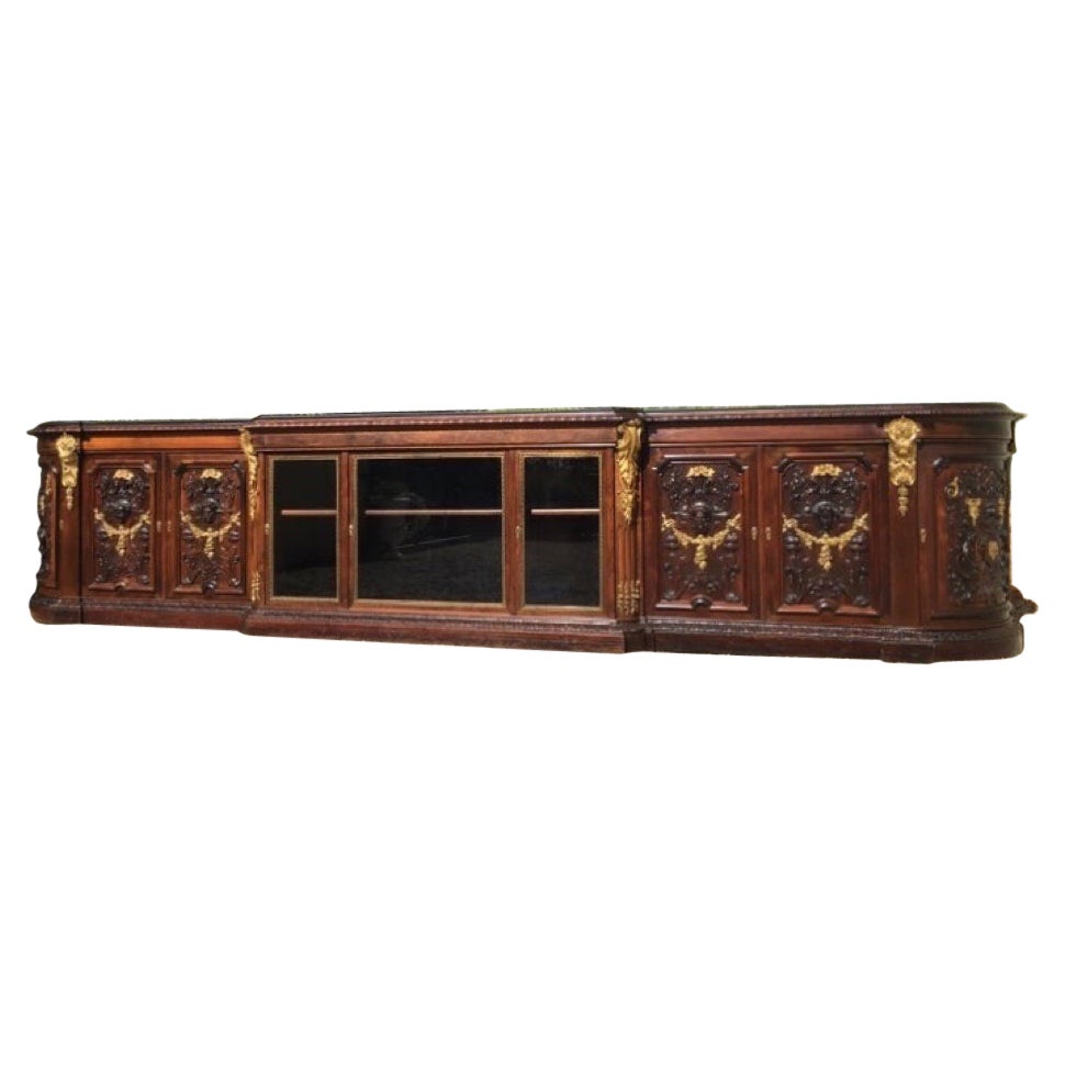 Grohe in Paris, Spectacular Rosewood Cabinet/Vitrine with Gilt Bronze XIXth For Sale