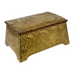 1900s Art Nouveau Brass Tin Box
