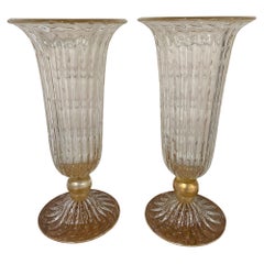 Toso, Pair of Vases, Murano Glass, 1980