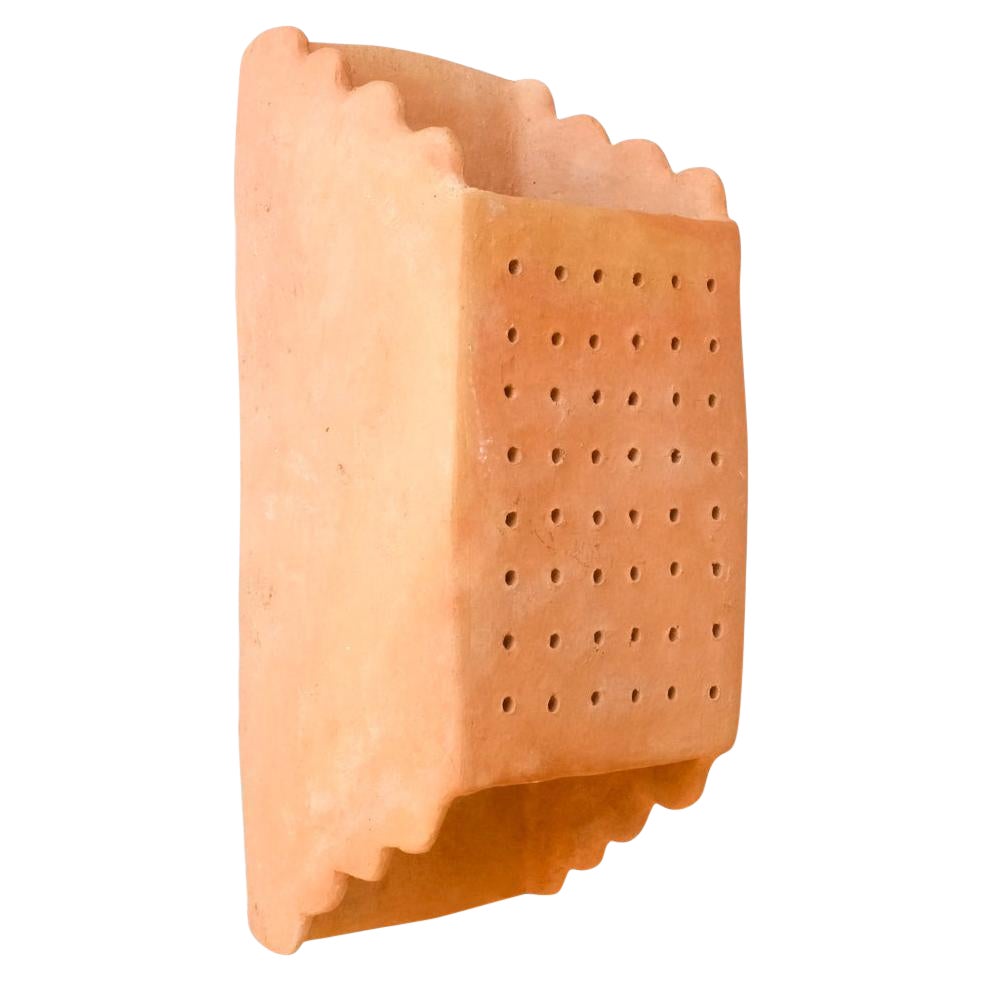 Terracotta contemporary Ceramic Wall Light Made of local Clay, handcrafted For Sale