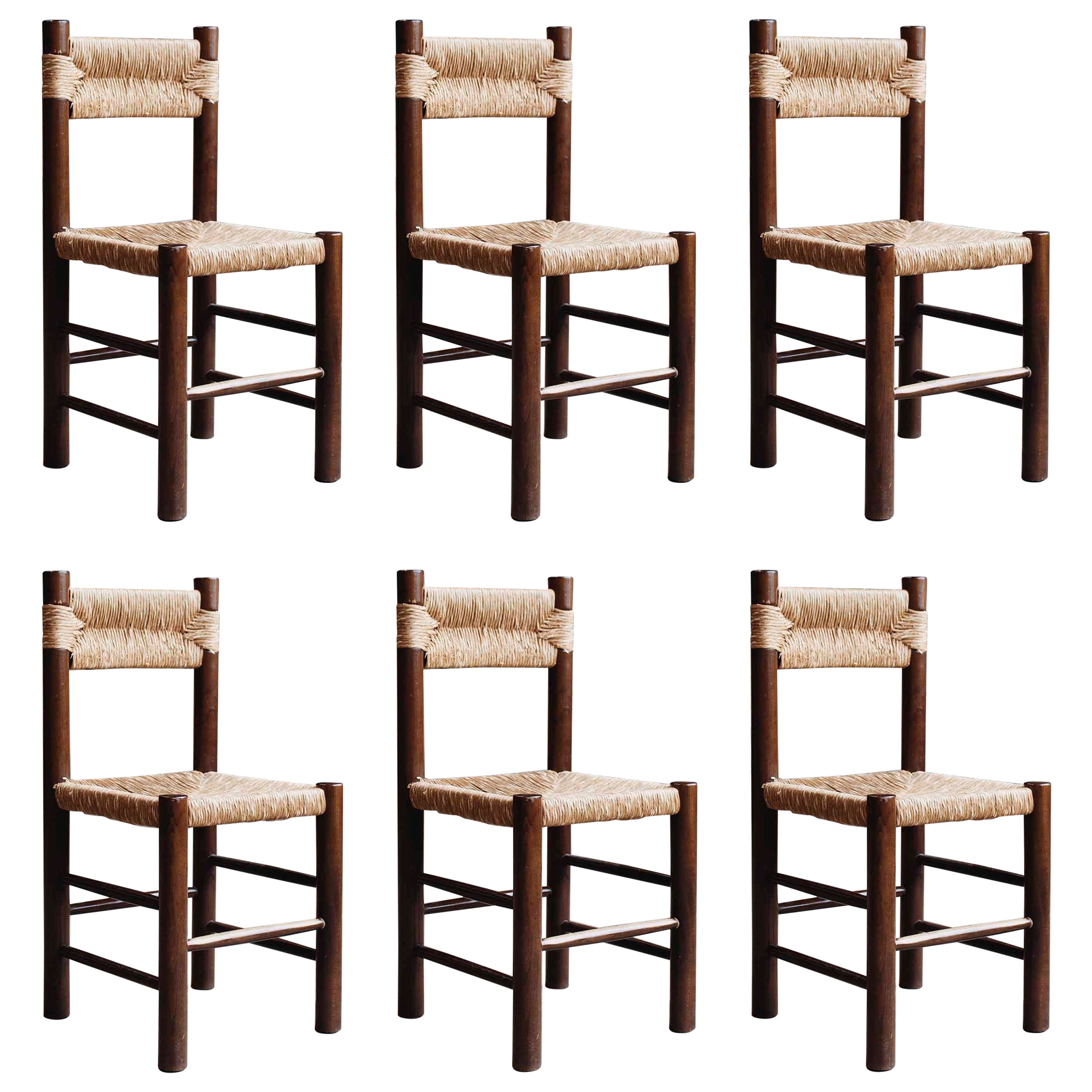 Charlotte Perriand Dining Chairs for Robert Sentou, 1964, Set of 6