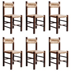 Vintage Charlotte Perriand Dining Chairs for Robert Sentou, 1964, Set of 6
