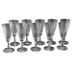 Vintage Ten Libbey Lucerne Pattern Skyscraper Wine Champagne Glasses Stemware
