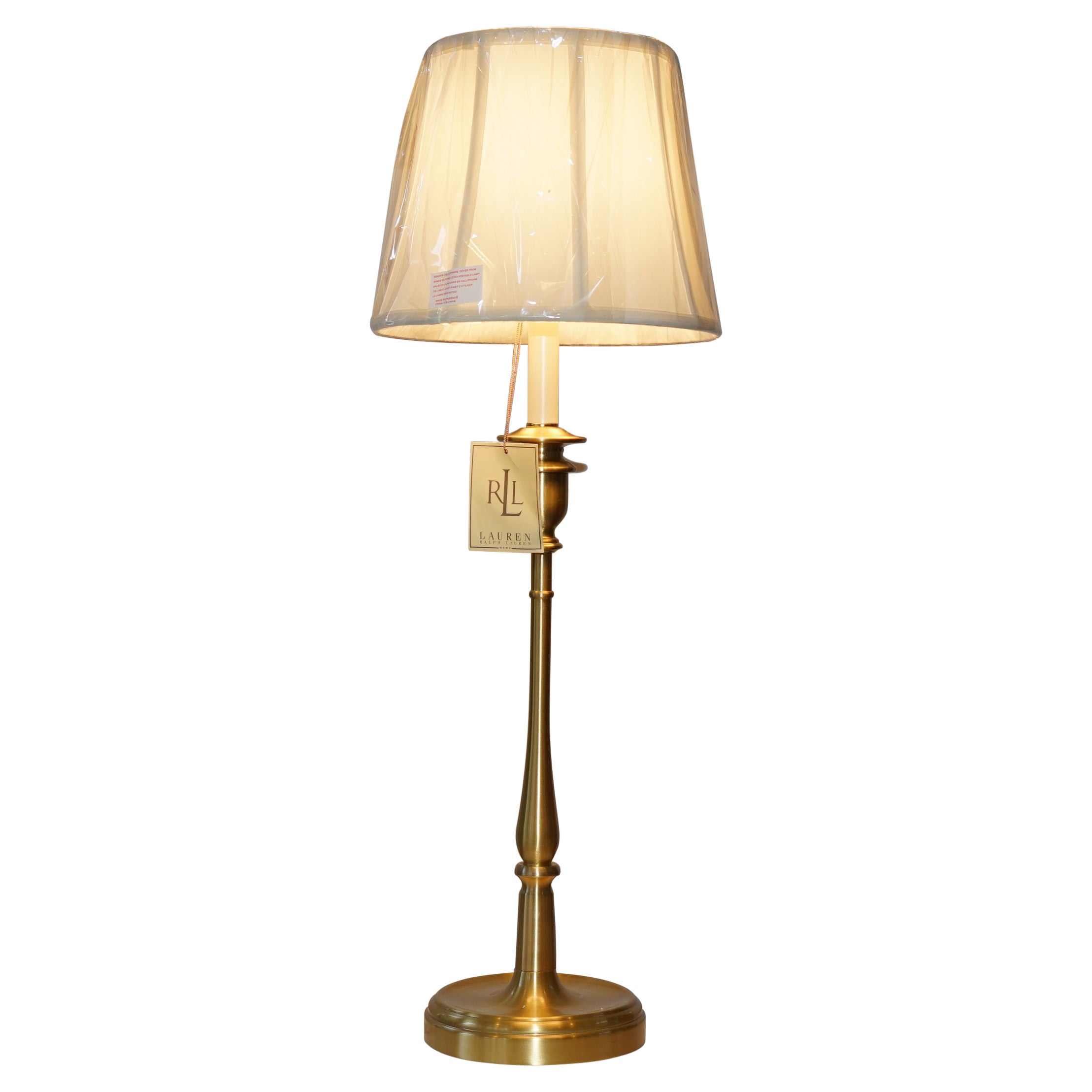1 Of 3 Ralph Lauren 85cm Tall Victorian Brass Candle Table Lamp