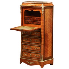 19th Century French Napoleon III Marquetry and Bronze Lady's Secretary Chest