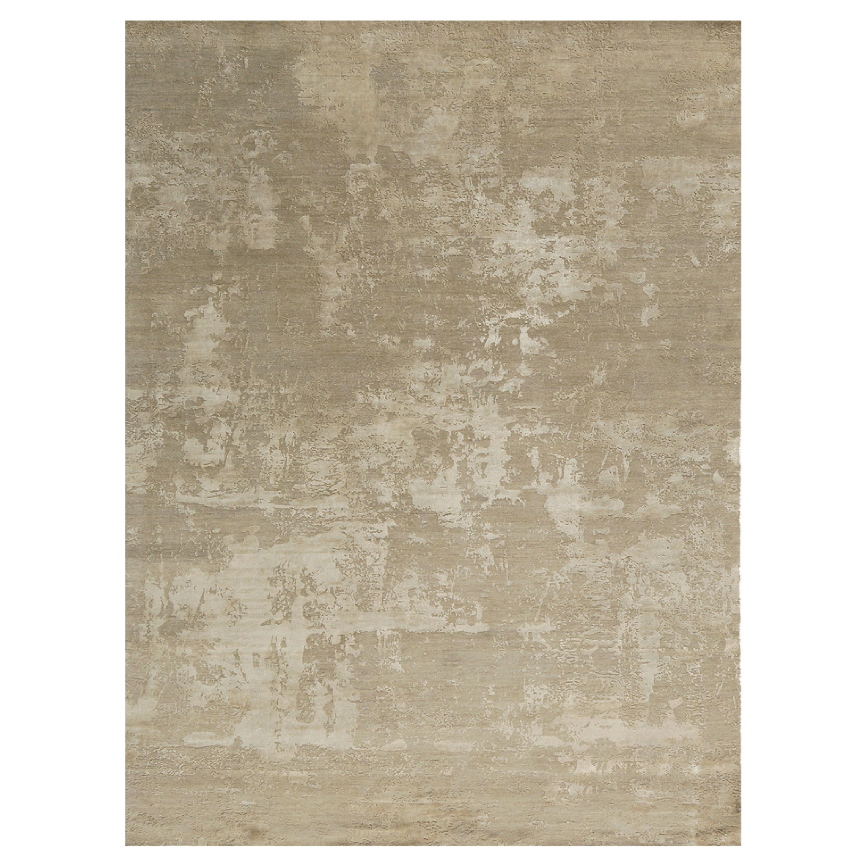Modern Design Mezzo Collection Wool & Silk Embossed Rug  For Sale