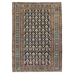 Persian Antique Malayer Rug with Layered Motifs and Geometric Design