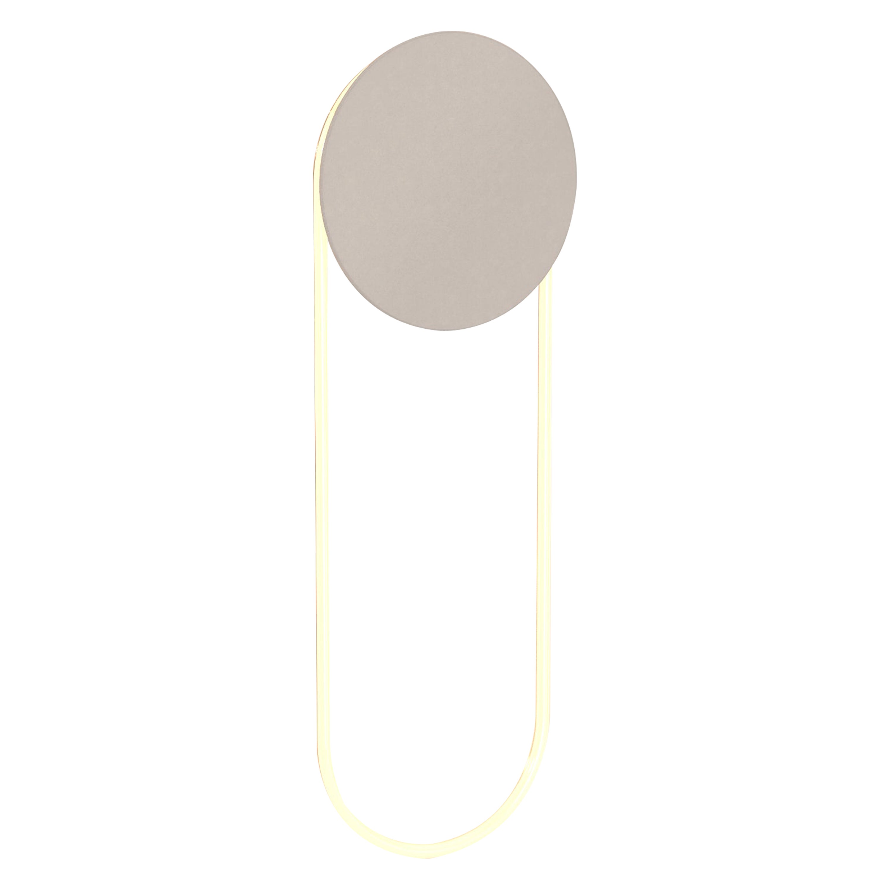 Ra Wall Short Sandy White Hand Bent Neon Wall Sconce Lighting by Studio d'Armes For Sale