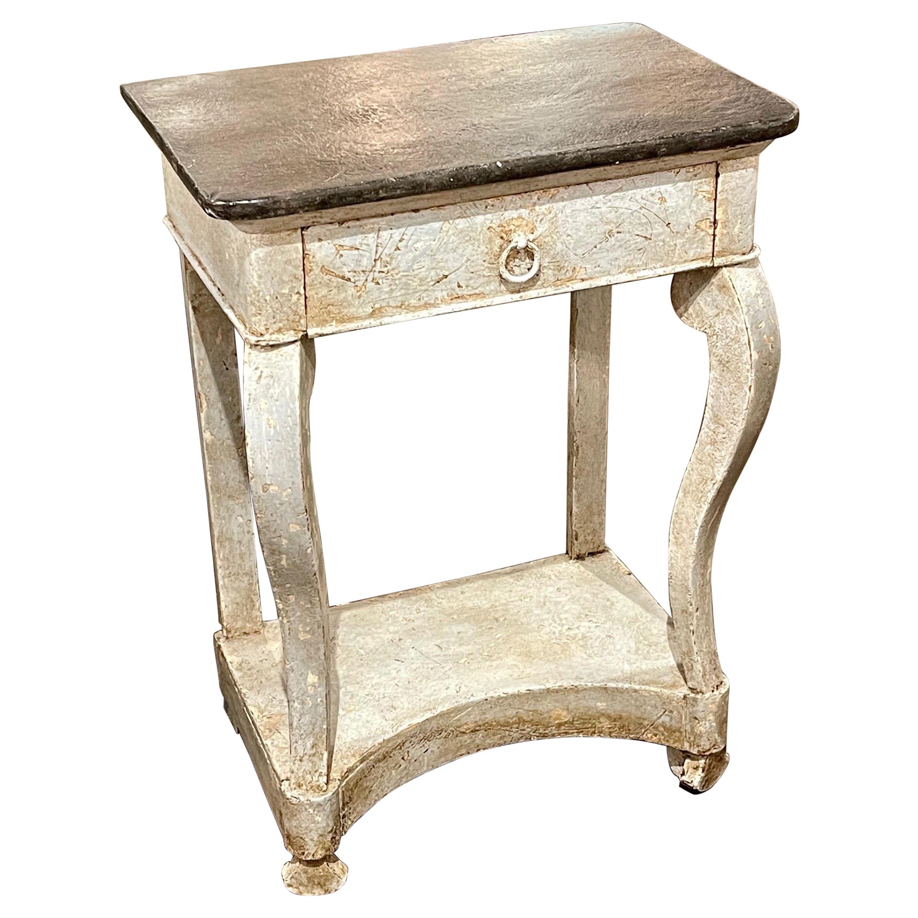 Table d'appoint française du 19ème siècle peinte de style Louis Philippe