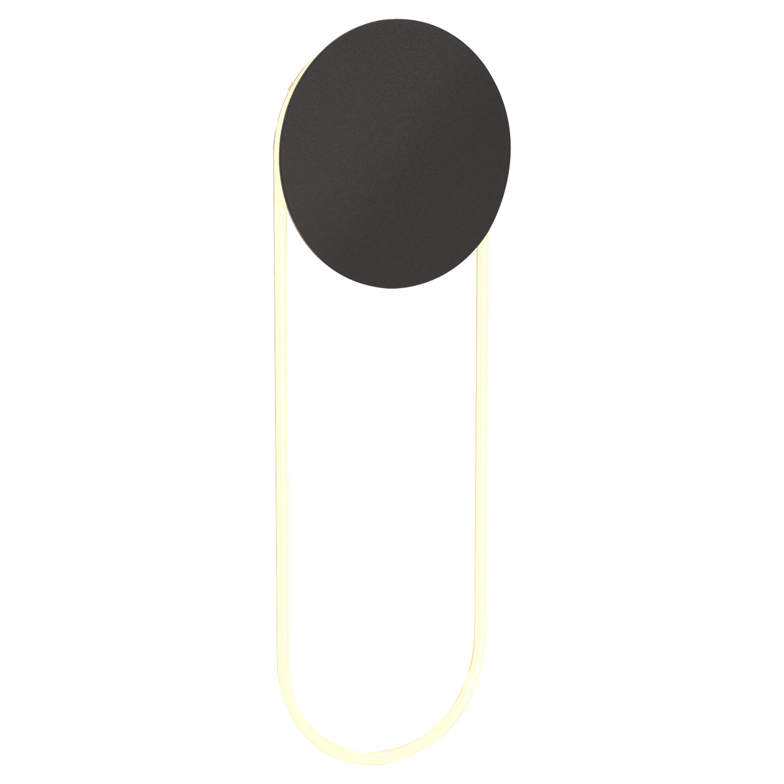 Ra Wall Short Sandy Black Hand Bent Neon Wall Sconce Lighting by Studio d'Armes For Sale