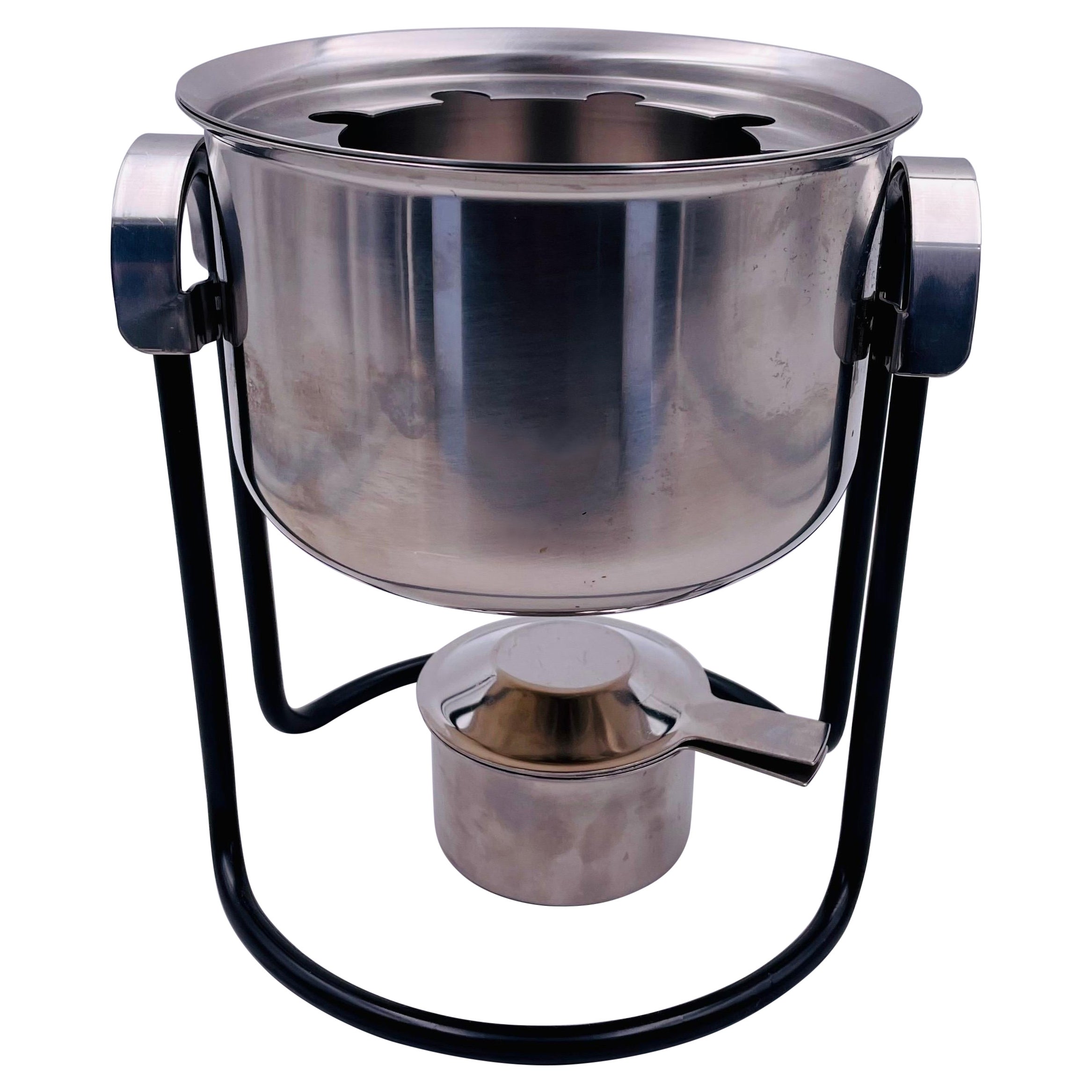 Pot à fondue en acier inoxydable conçu par Arne Jacobsen pour Stelton