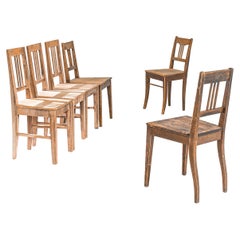 1910s Central European Wooden Dining Chairs, Set of Six