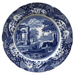 Blue & White Spode Italian Dinner Plate Copeland circa 1920