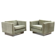 Pair Midcentury Cube Lounge Chairs by Adrian Pearsall for Craft Associates