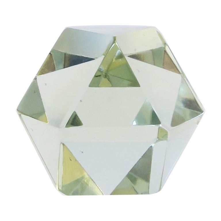 Crystal Geometric Paperweight or Decorative Object For Sale at 1stDibs